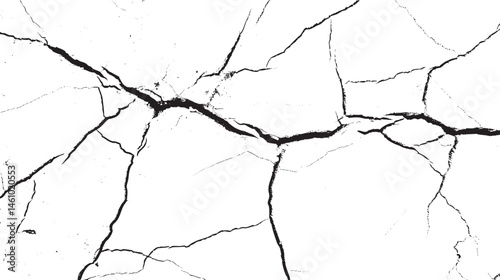 Sketch crack texture. Ground cracks, breaks on land surface from earthquake. old wall background crack vector.	
