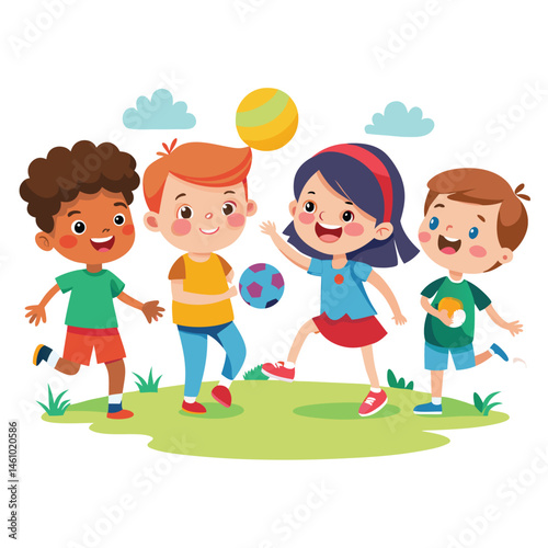 kids playing vector