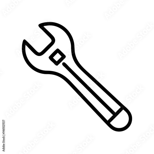 Wrench Icon isolated on white