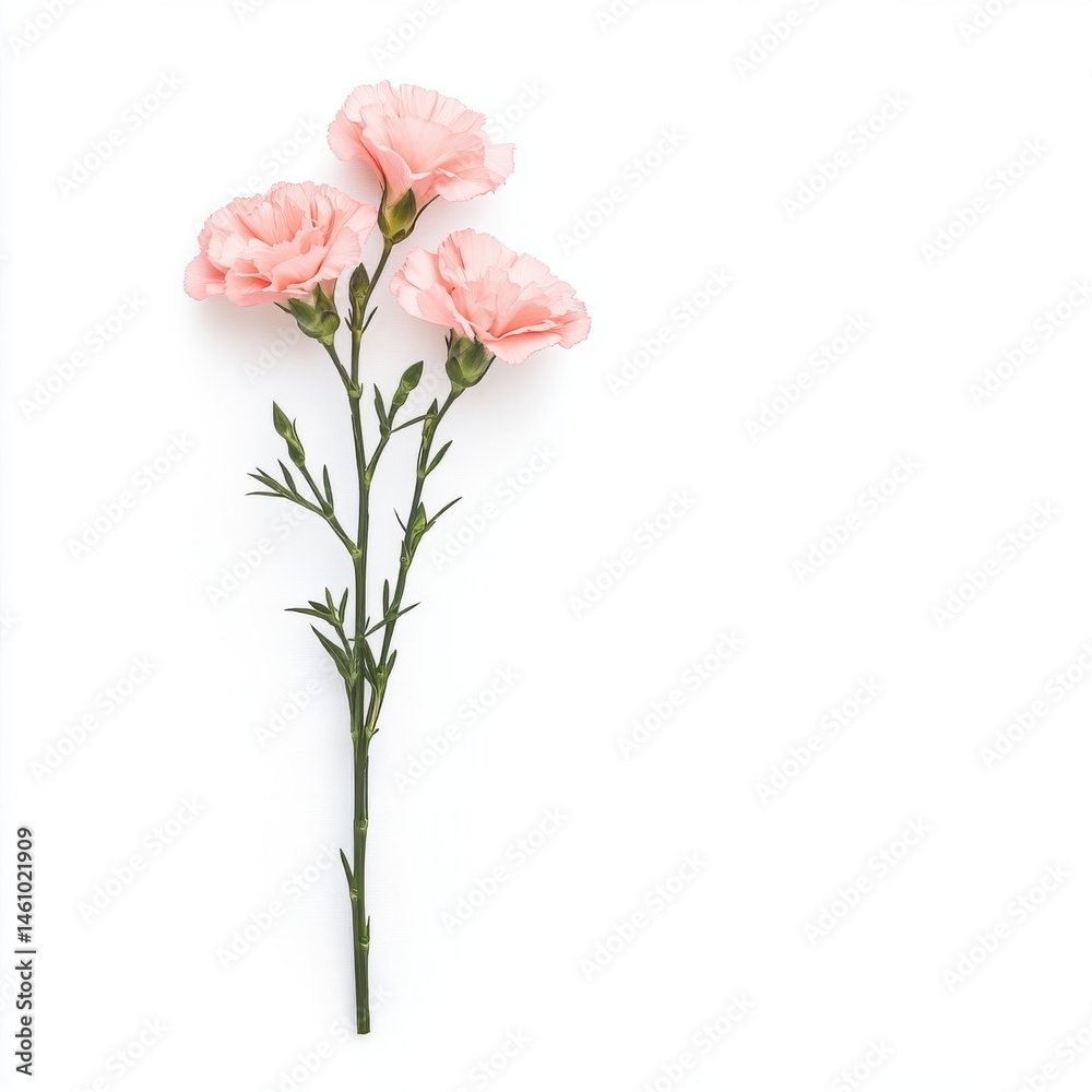 A bouquet of pink carnations, isolate on white background. A bouquet of pink carnations, isolate on white background.