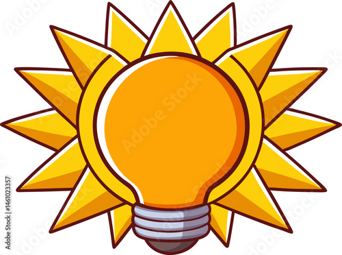 Helpful Tips Concept with Light Bulb Icon, Vector Illustration for Ideas and Suggestions, Bright Yellow and Orange Color Design
