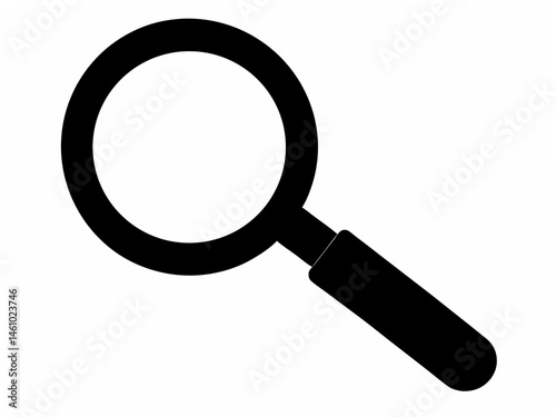 Magnifying glass silhouette vector, Search magnifying glass icon vector art