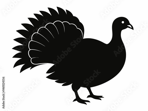 turkey vector for Thanksgiving. Turkey cock bird poultry animal silhouette, Turkey Silhouette Vector Graphics