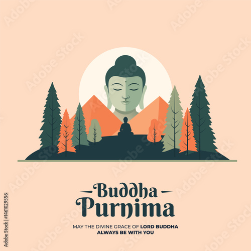Happy Buddha Purnima Vector Art