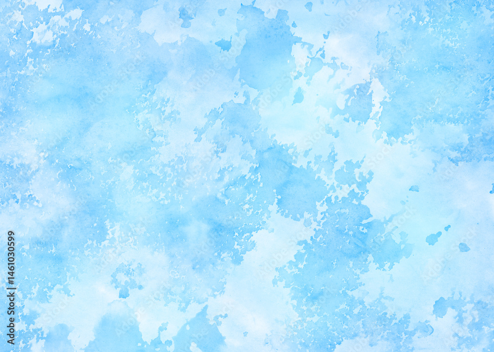 Obraz premium 水色の水彩背景 