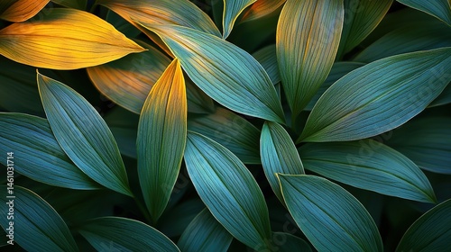 Vibrant foliage: sunlit green and yellow leaves creating a stunning natural pattern