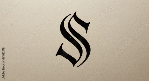 Elegant Calligraphy of Letter S in Decorative Script Style