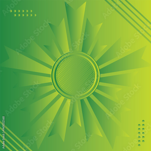 Colorful Green Gradient Radial Symmetrical Burst Design Element