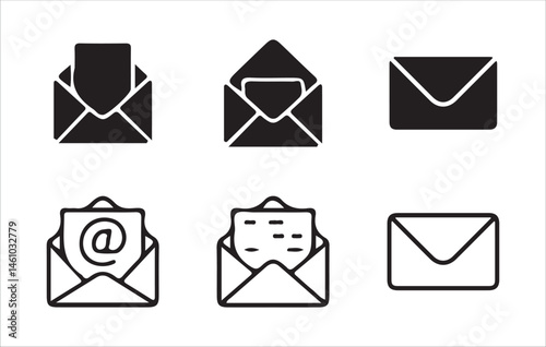 email icon set. Mail icon set. email icon vector. E-mail Envelope illustration