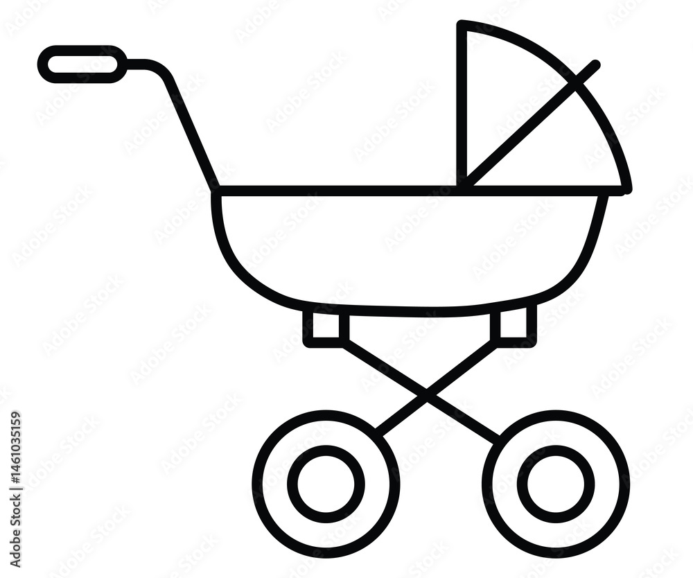 baby carriage vector icon. baby carriage icon vector
