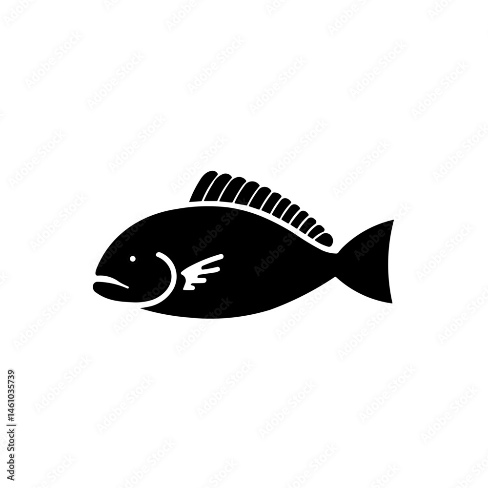 Simple fish salmon black flat icon