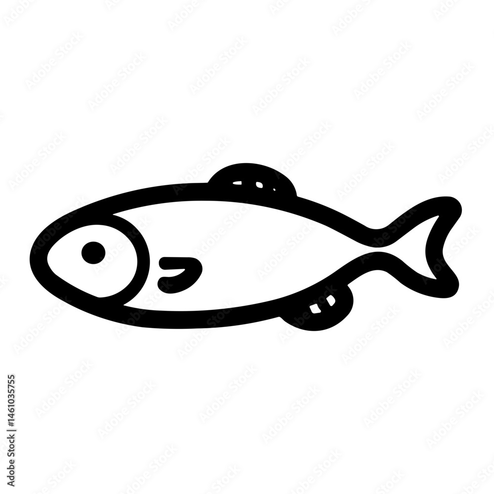 Simple fish salmon black flat icon