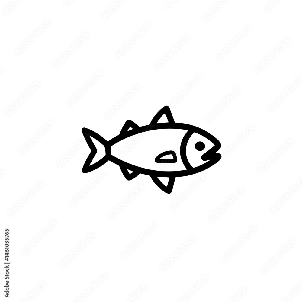 Simple fish salmon black flat icon