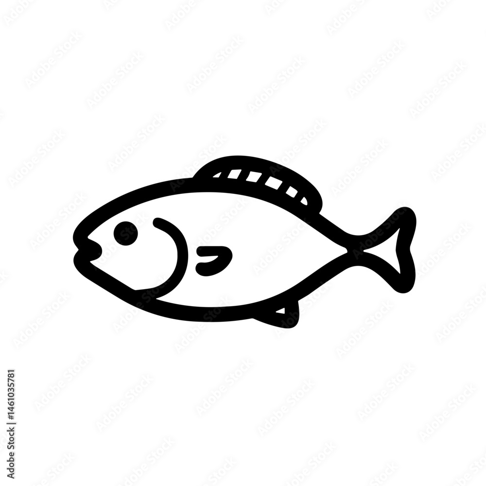 Simple fish salmon black flat icon