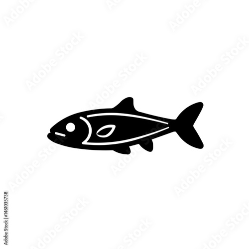Obraz na płótnie Simple fish salmon black flat icon w salonie