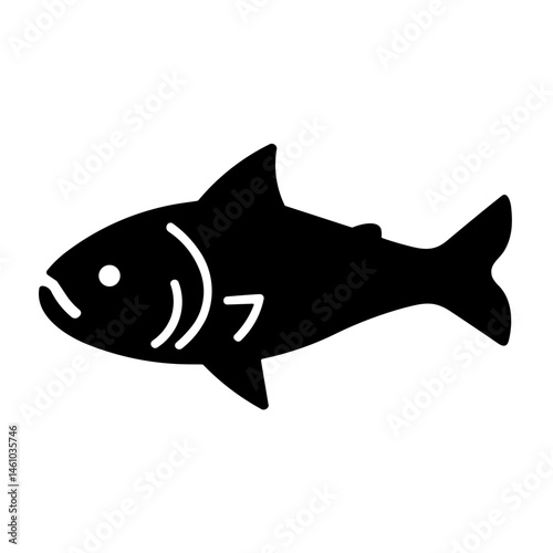 Obraz na płótnie Simple fish salmon black flat icon w salonie