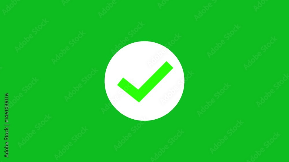 check mark icon animation.tick confirm correct accept select checkbox circle sign symbol on black background