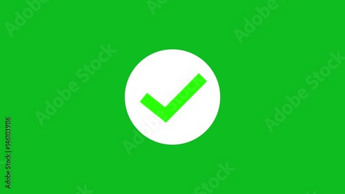check mark icon animation.tick confirm correct accept select checkbox circle sign symbol on black background
