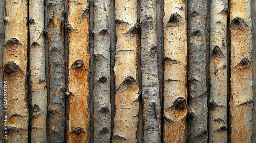 Obraz premium Textured bark background: closeup of colorful tree trunks for natural design inspiration