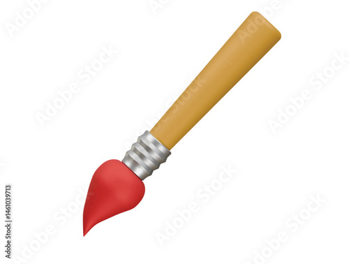 painting brush icon 3d illustration render