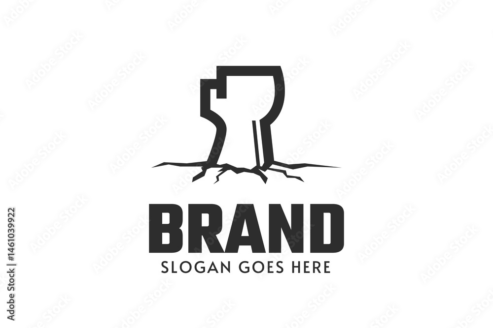 A fist from the ground logo design A fist from the ground logo design