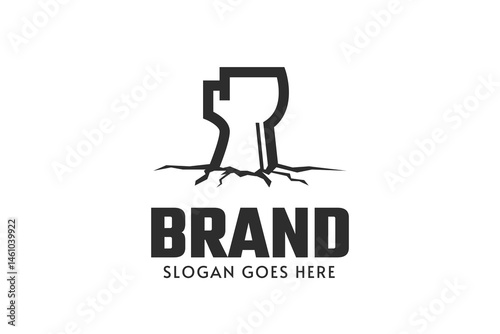 A fist from the ground logo design