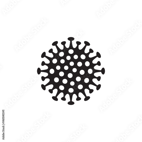 Virus Structure Icon Vector Representing Infection, Microbiology, and Disease Awareness for Digital Artwork Editable Illustration Isolated on a White Background