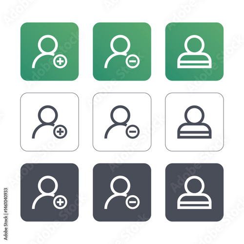 People icon collection Button set. Vector icon illustration
