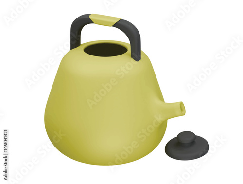 tea kettle icon 3d illustration render