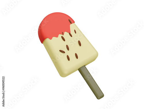 ice cream bar icon 3d illustration render