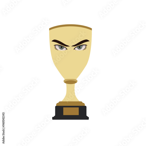 cup flat design with an eye that challenges the Champions