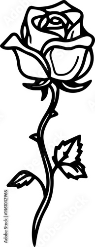 black and white rose icon 