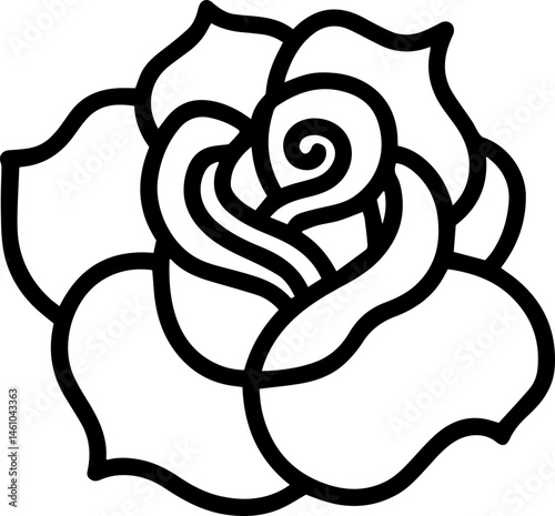 rose icon outline design 
