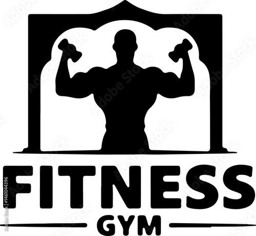  Fitness Gym man Iron Arch vector  