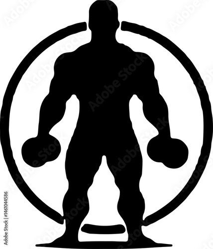  Fitness Gym man Iron Arch vector  