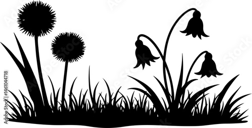 "Grass Silhouette Vector Set – Lawn and Turf Shapes Collection"