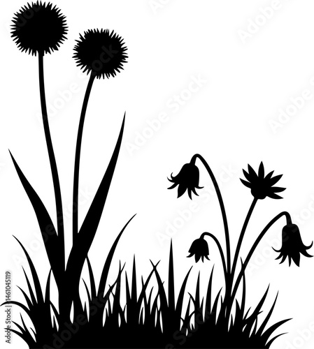 "Grass Silhouette Vector Set – Lawn and Turf Shapes Collection"
