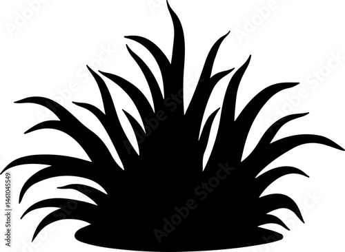 "Grass Silhouette Vector Set – Lawn and Turf Shapes Collection"