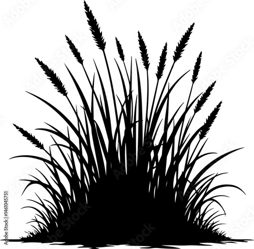 "Grass Silhouette Vector Set – Lawn and Turf Shapes Collection"