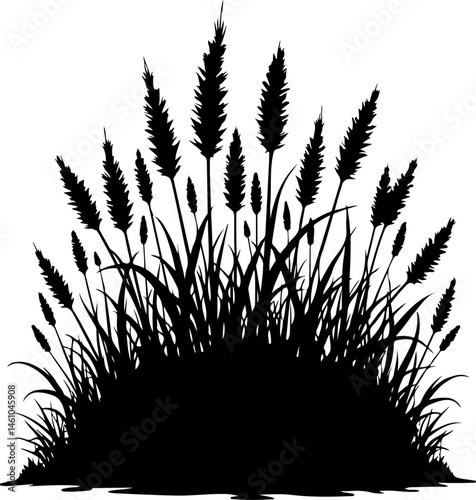 Grass Silhouette Vector Set – Lawn and Turf Shapes Collection"