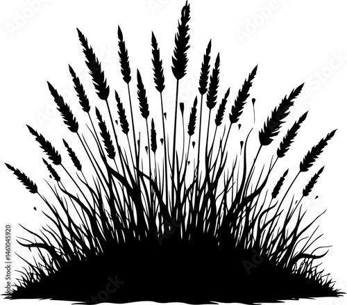 Grass Silhouette Vector Set – Lawn and Turf Shapes Collection"