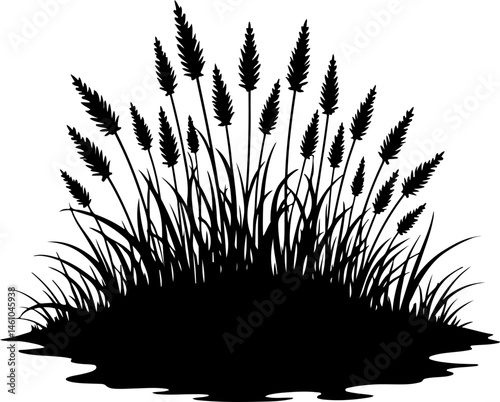 Grass Silhouette Vector Set – Lawn and Turf Shapes Collection"