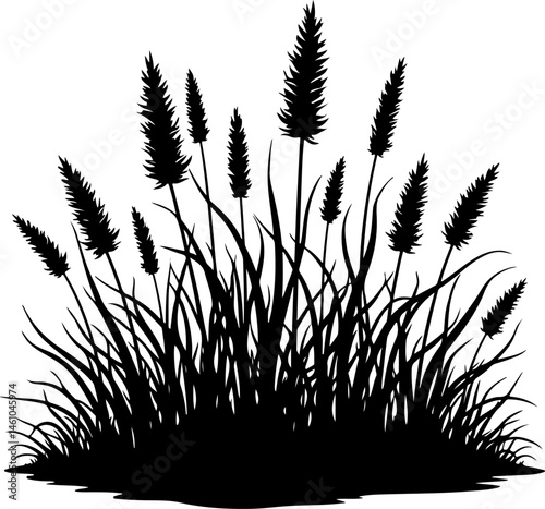 Grass Silhouette Vector Set – Lawn and Turf Shapes Collection"