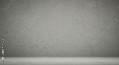 Plain, neutral gray wall background with a subtle texture.