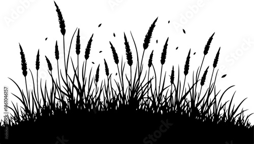 Grass Silhouette Vector Set – Lawn and Turf Shapes Collection"