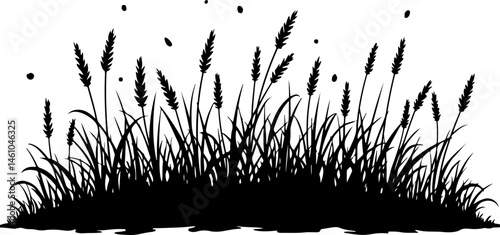 Grass Silhouette Vector Set – Lawn and Turf Shapes Collection"