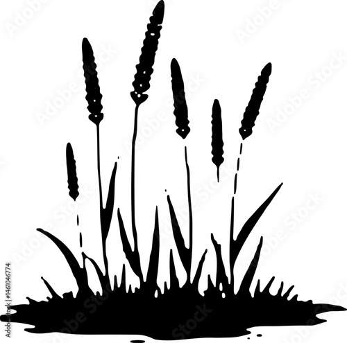 Grass Silhouette Vector Set – Lawn and Turf Shapes Collection"