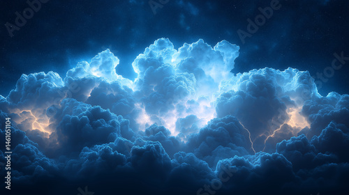 Cloud with Lightning Isolated on White Background