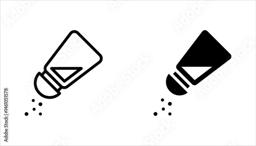 Salt and pepper icons set. Spice icon symbol in line style. vector illustration on white background