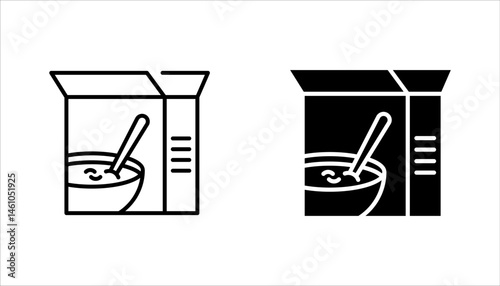 Cereal meal line icons set. warm healthy wheat food. Pictogram for oatmeal breakfast porridge. vector illustration on white background
